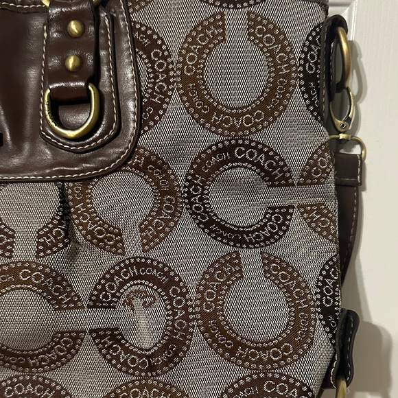 Coach Dark Brown Signature Shoulder Bag - Picture 2 of 16